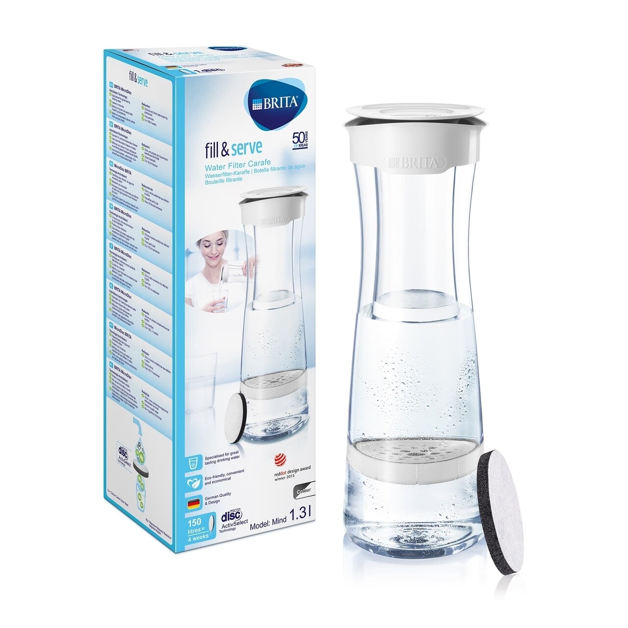 Carafa filtranta Brita, Fill&amp;Serve, plastic, 1.3 L, alb - imagine 6